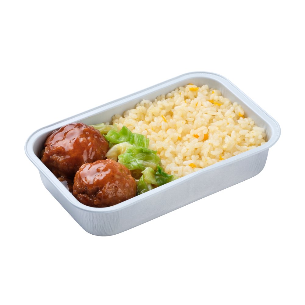 Braised Pork Meatballs with Fried Rice
