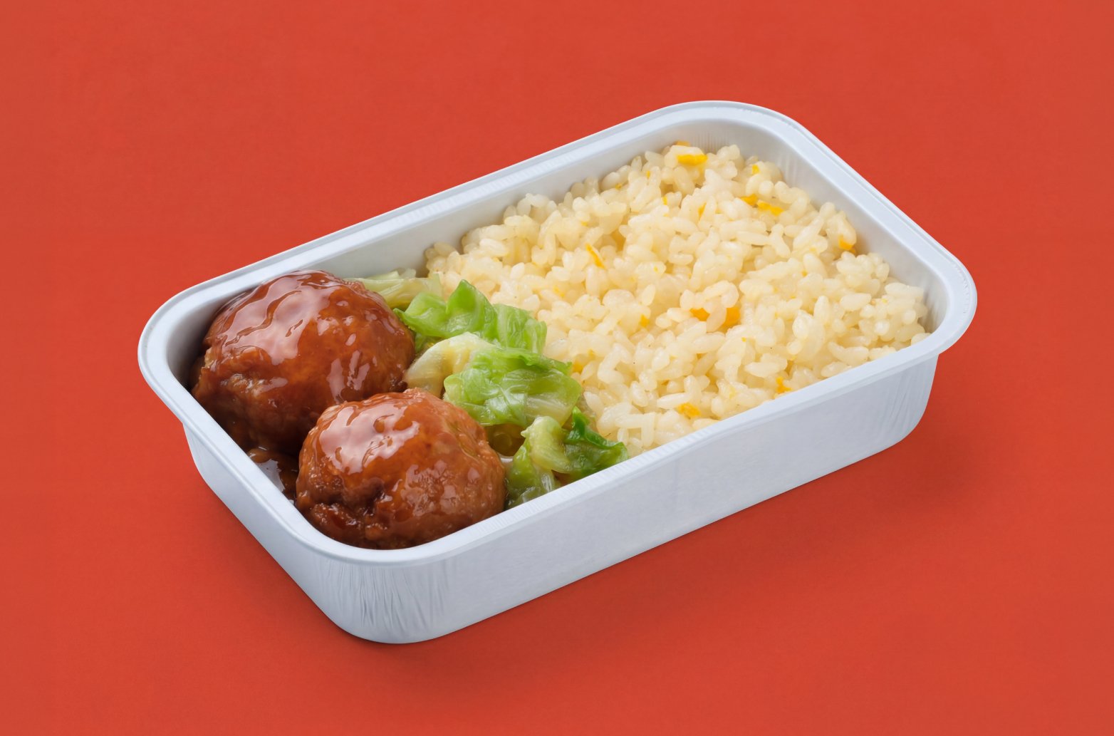 Braised Pork Meatballs with Fried Rice